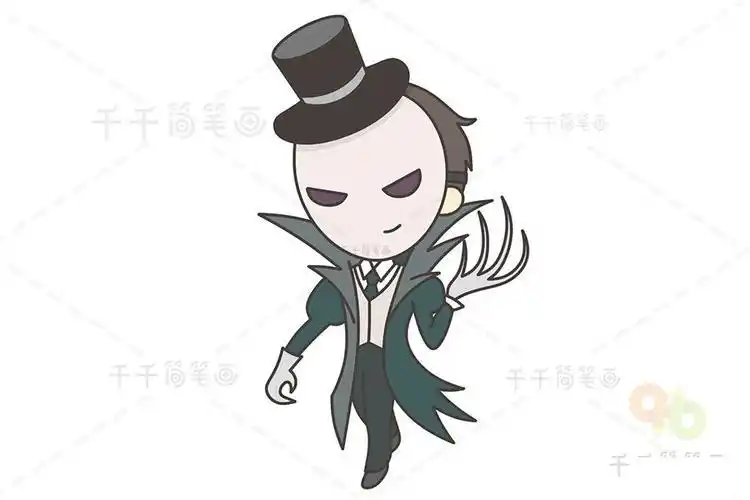 手游第五人格杰克简笔画画法