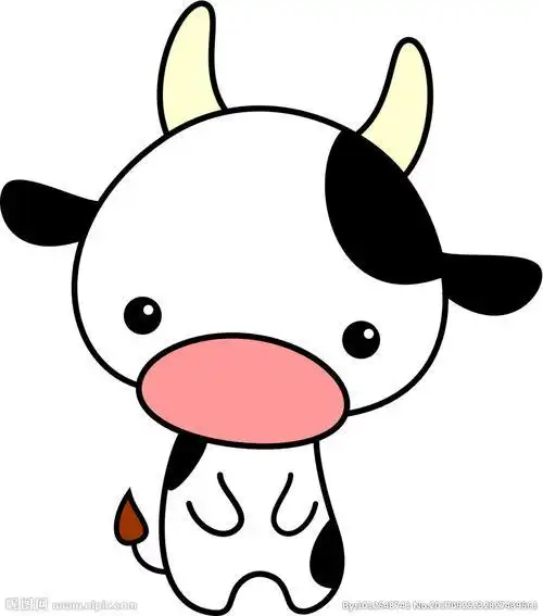 插图卡通图案可爱萌[画画秀]心情有点失落的小牛简约卡通可爱手绘风