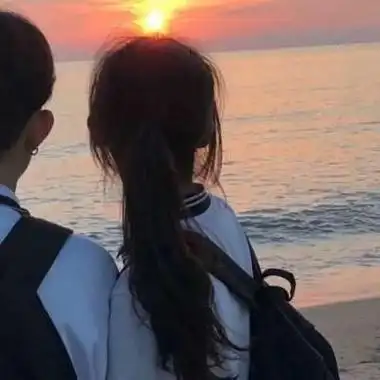 情头一男一女唯美背影