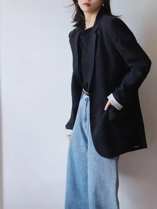 初秋穿搭找到一款性价比超高的黑色西装