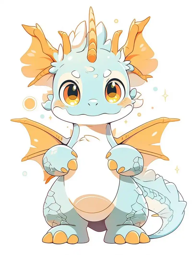 可爱小龙/龙年ip形象/卡通可爱小龙插画 魔法关键词: kawaii dragon