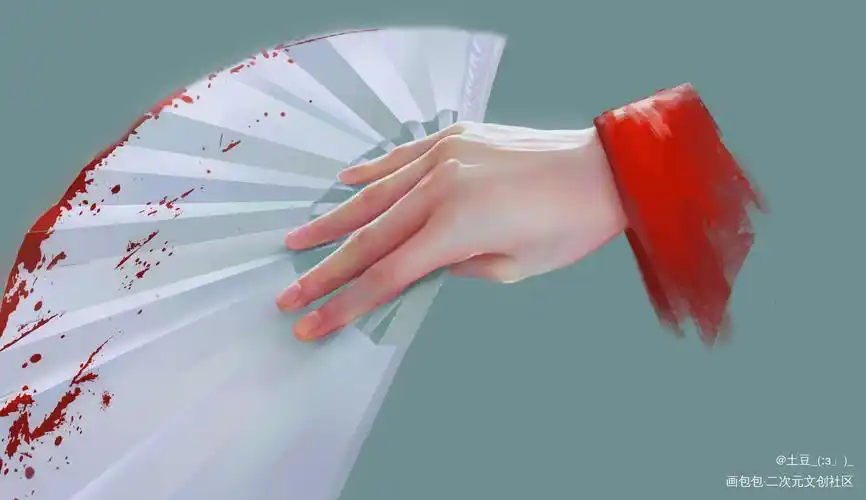 扇子手颜色太多不建议你们申请_山河令剧版温客行手绘厚涂绘画作品