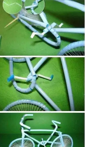 吸管自行车的diy创意教程 手工制作教程吸管自行车