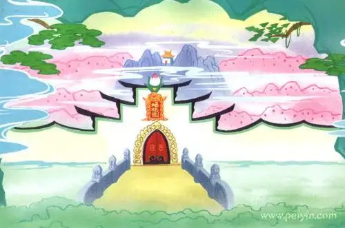 十  蟠桃园大圣偷桃猴王率众前行.