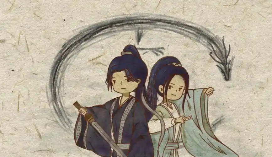 纪念第一张电子q版古风插画