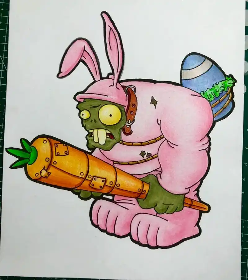 小兔子巨人僵尸.#画渣日常 #一起学画画 #植物大战僵尸 # - 抖音