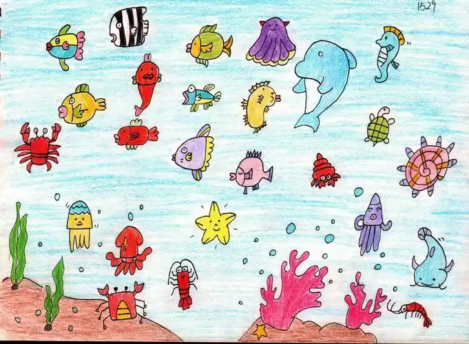 29幅海底世界主题彩铅手绘作品合辑