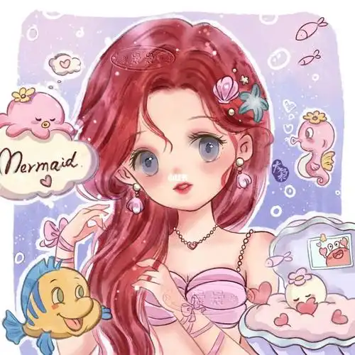 头像分享  ##卡通头像  #小美人鱼  #人文薯@娱乐薯