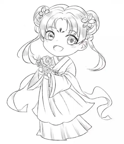 哒哒~超可爱的古风小可爱就这么完成啦!