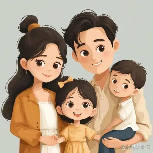 亲子头像 | 一家四口儿女双全