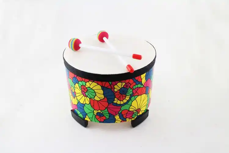 奥尔夫教具10英寸印花地鼓大鼓儿童打击乐器幼儿园玩具手鼓战鼓