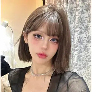 小圆专属假发女短发冷棕波波头发型圆脸修脸少女初恋头中短发头