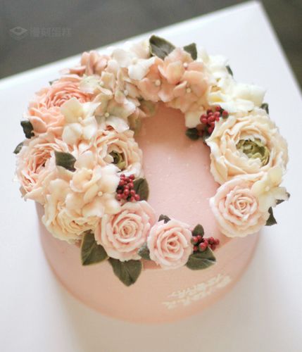 韩式豆沙裱花玫瑰花生日蛋糕七夕情人节鲜花蛋糕女友新鲜生日蛋糕