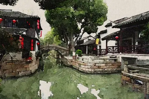 画意摄影 水彩"江南水乡"