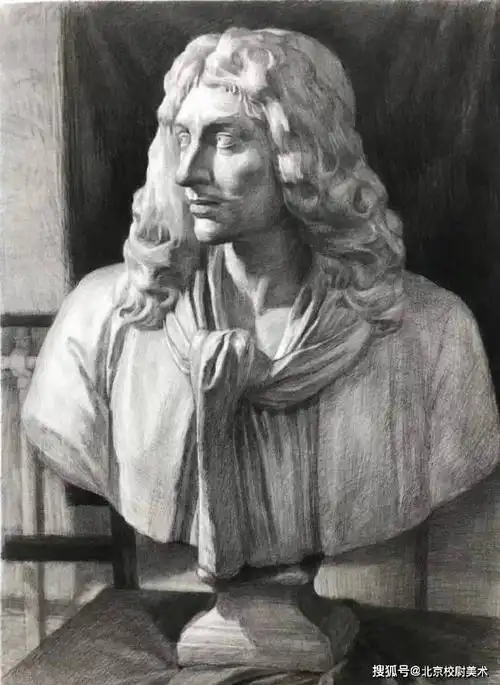 一组素描石膏像欣赏