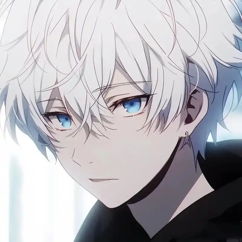动漫头像|白发蓝瞳男孩