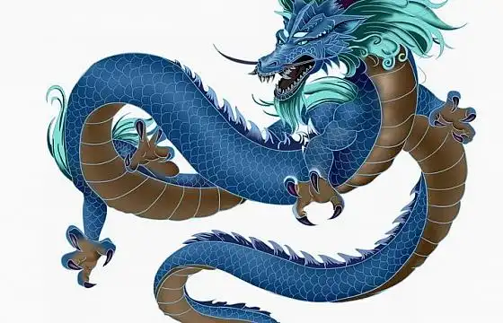 黑色线条手绘风格五爪龙中国龙神龙图案png图片免抠矢量素材