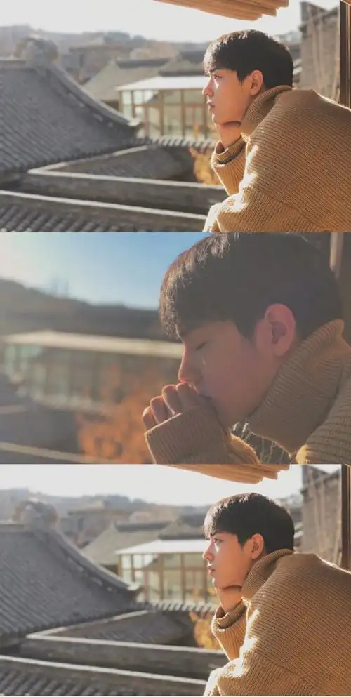 肖战天台侧颜照