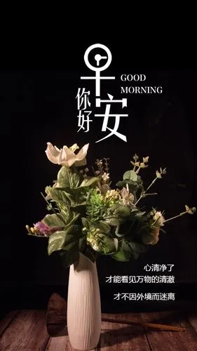 小清新文艺早安日签早安问候海报