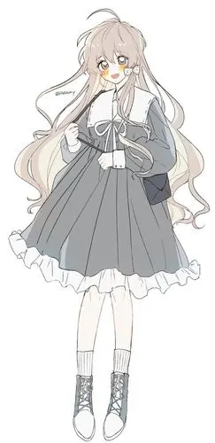 动漫女孩,全身,白底