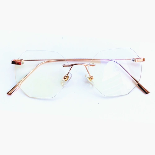 小红网红同款无框切边透明眼镜女显复古装饰眼镜架