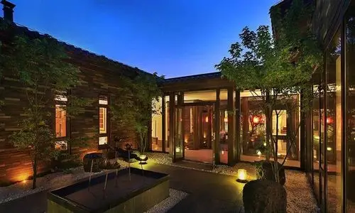 现代中式别墅花园装修效果图