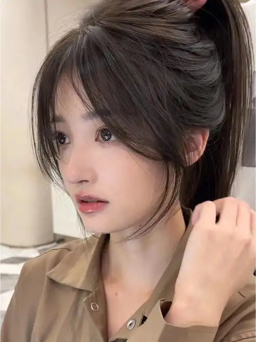 网红刘海网红刘海女生减龄瘦脸刘海八字