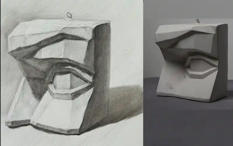 石膏眼睛切面示范讲解北京华艺名画室