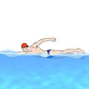 手绘风游泳的人物