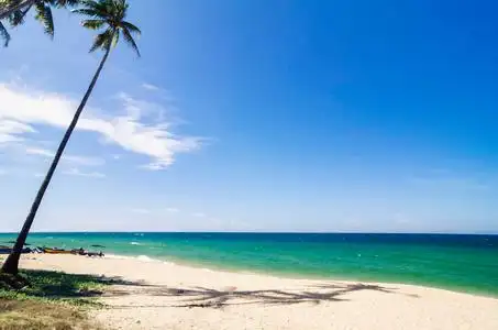 阳光沙滩天空图片