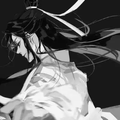 漫画古风男生头像黑白高清图片