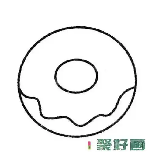 甜甜圈简笔画的画法步骤图片怎么画简笔画教程简单可爱的甜甜圈简笔画