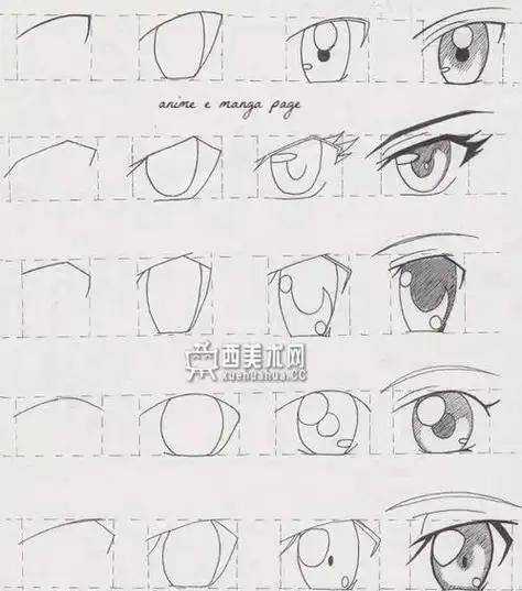 二次元少女眼睛简笔画生漫画眼睛