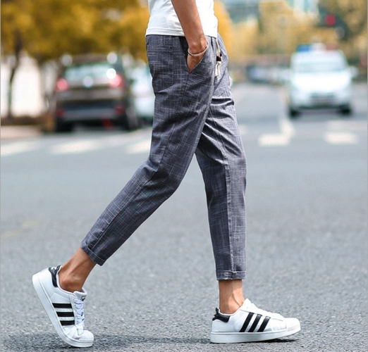 夏季新款棉麻裤男9分裤男士棉麻九分裤男裤子加大码九分休闲裤男