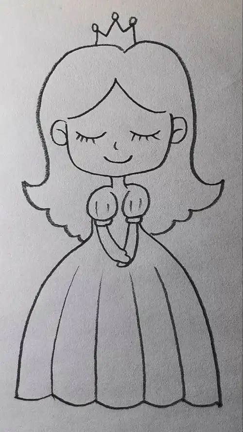 漂亮女孩简笔画.