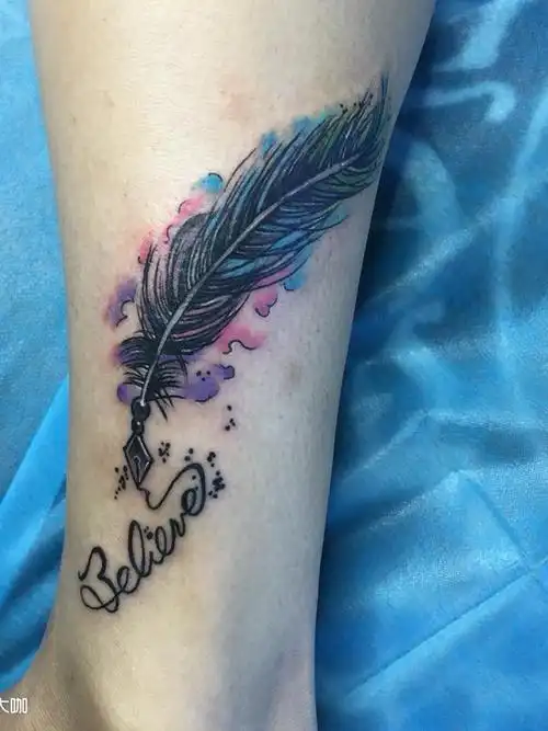 小羽毛_纹身图案手稿图片_小姚的纹身作品集