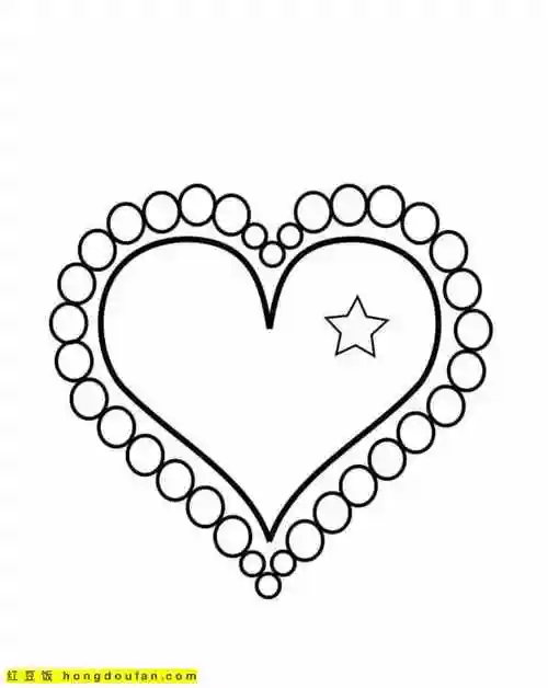 11张充满爱意的情人节母亲节爱心主题涂色简笔画-红豆饭小学生简笔画