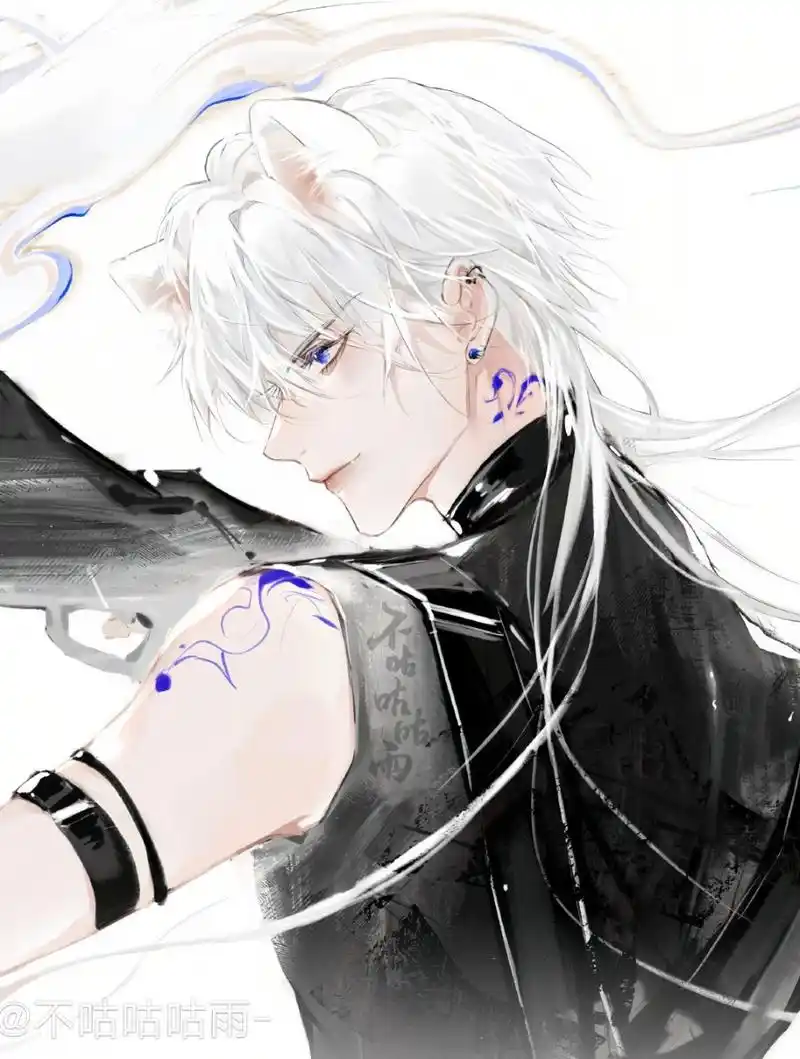 人鱼陷落##白楚年#   肌肉紧实不粗犷 白发蓝眸美少年[awsl][awsl]