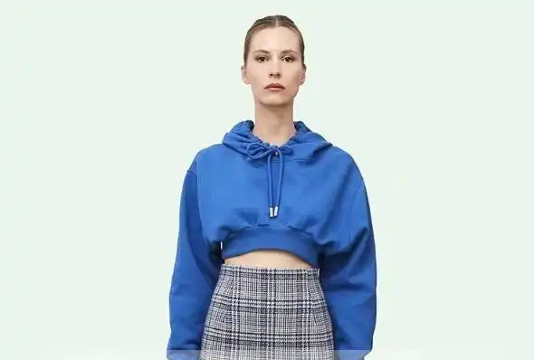 blackpink同款打歌服blackpink金智妮李宣美同款短款蓝色宽松连帽卫衣