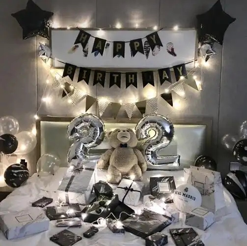 生日装饰场景布置用品男孩老公男生男朋友网红快乐派对气球背景墙