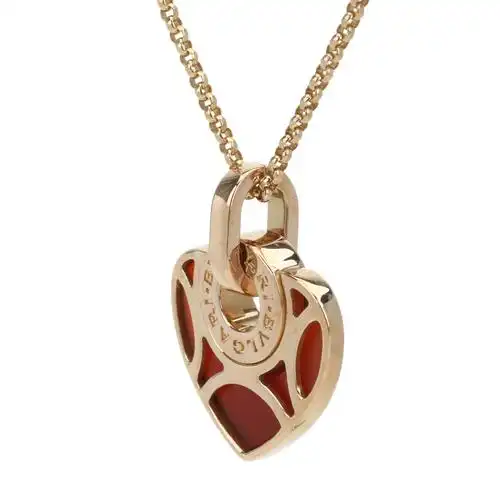 bvlgari(宝格丽) bvlgari系列18k金红玉髓心形吊坠项链
