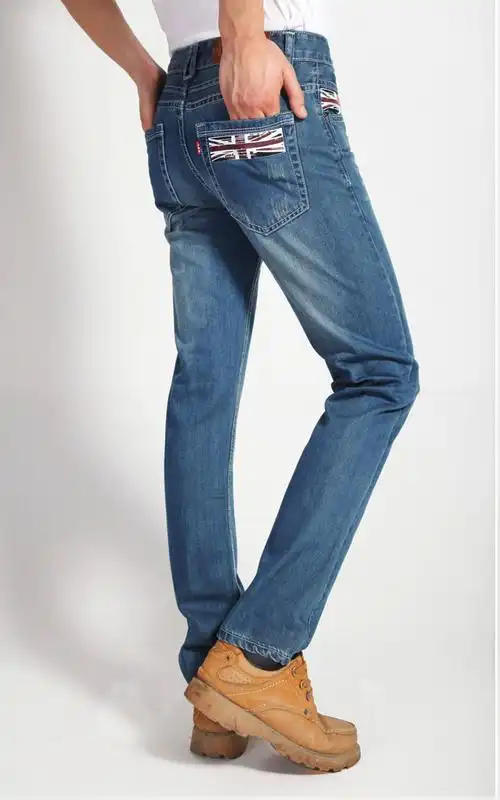 一件代发 秋冬款中腰直筒男式牛仔长裤男 商务休闲宽松男装牛仔裤