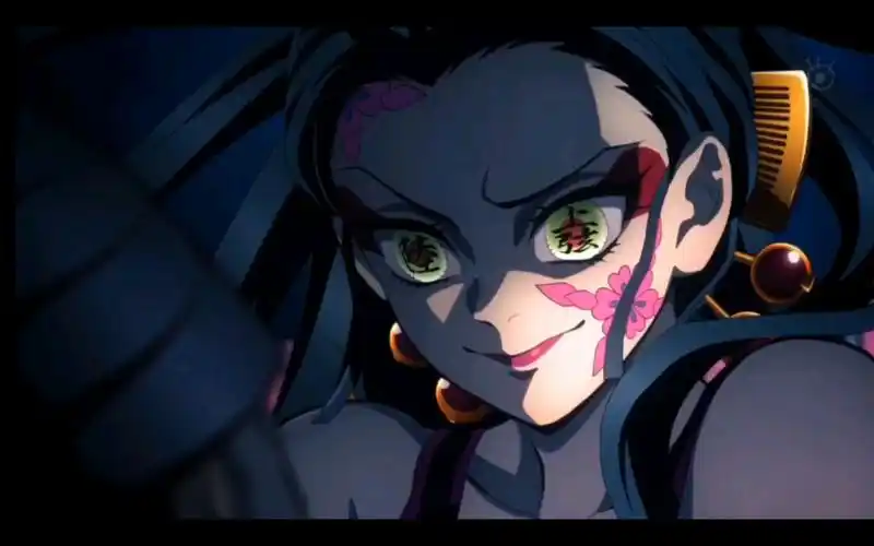 [鬼灭之刃] 上弦之六 堕姬 初次登场 姐姐太霸气了_哔哩哔哩_bilibili