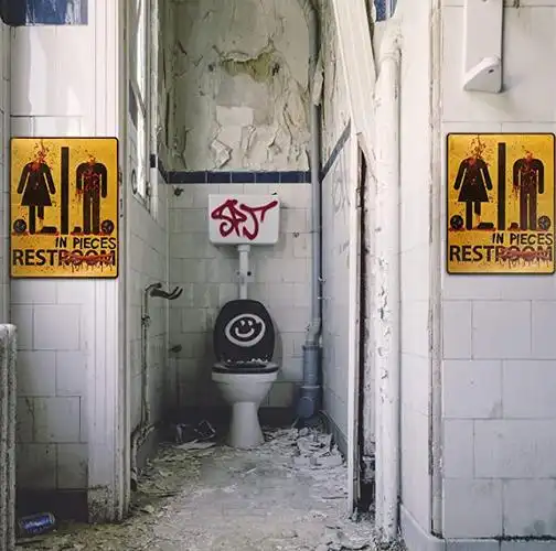 万圣节贴纸恐怖厕所门贴纸亚马逊爆款恐怖贴画浴室瓷砖玻璃墙贴