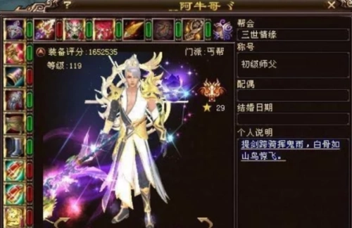 天龙八部3全服第一丐帮阿牛哥最新属性图