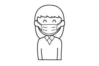 戴口罩的小女孩简笔画