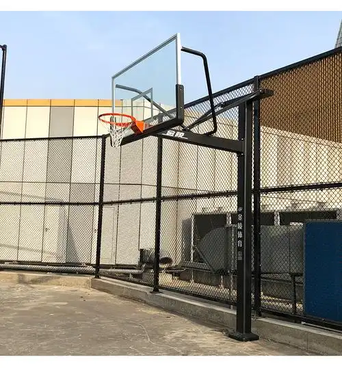 jinling/金陵篮球架成人金陵体育固定式单臂篮球架黑色立柱地埋式配高