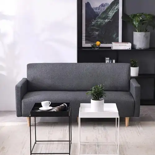 网红北欧小型双人两人二三人布艺沙发公寓简易租房店铺卧室沙发椅