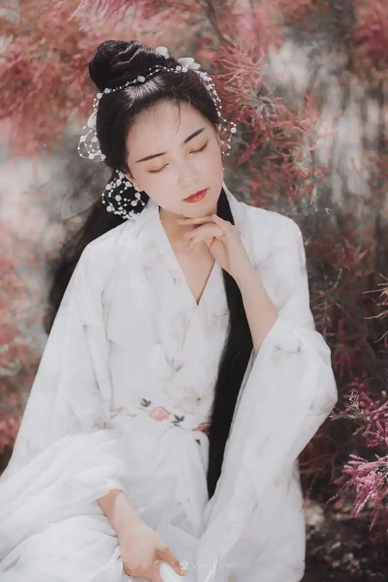 清纯白衣女子古装美女图片