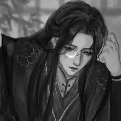 漫画古风男生头像黑白高清图片